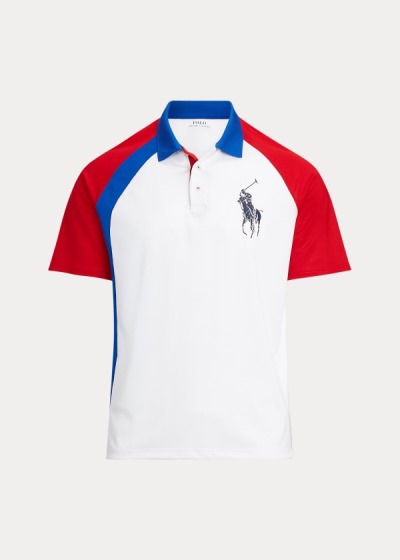 Men's Polo Ralph Lauren Big Pony Tech Piqué Polo Shirts | 015873XZS